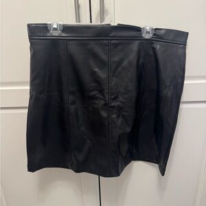 Banana Republic Factory Black Faux Leather Mini Skirt